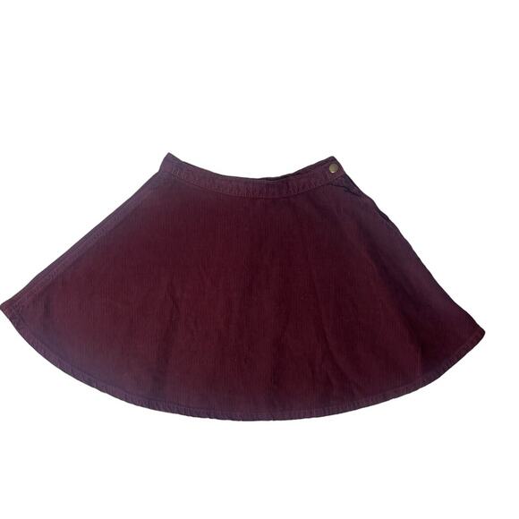 American Apparel Corduroy A Line Mini Skirt Maroon Size XS - Picture 6 of 6